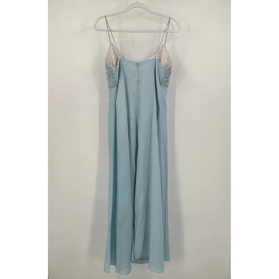 Vestido formal con cuentas Faviana para mujer Y2K talla 11/12 azul hielo dama de honor elegante Foto 3 de 4