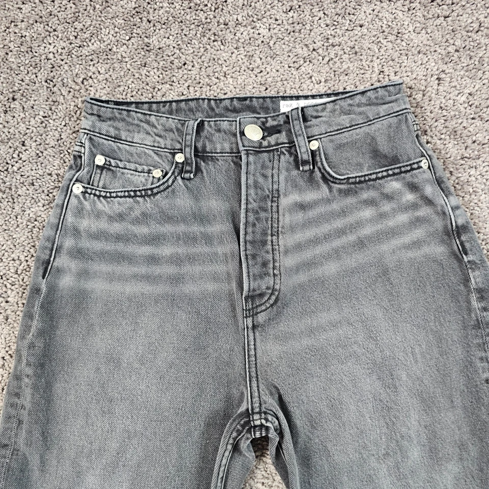 Rag Bone Jeans Women 25 Gray Barrel Leg Relaxed High Rise Denim USA Rachel 24x27 - Image 2 of 4