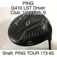 Driver PING G410 LST 1W Driver 9 PING TOUR 173-65 Rigido Destro