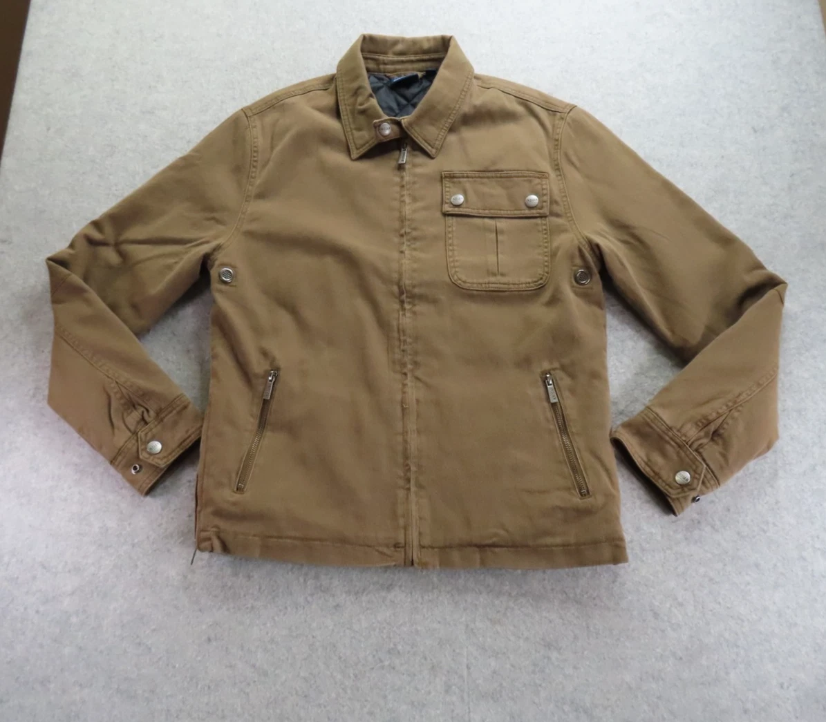 Indian Motorcycle Burt 2 Jacket Mens Small Brown Canvas Quilted Full Zip Riding image 2