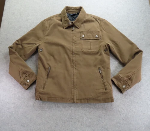 Indian Motorcycle Burt 2 Jacket Mens Small Brown Canvas Quilted Full Zip Riding image 2