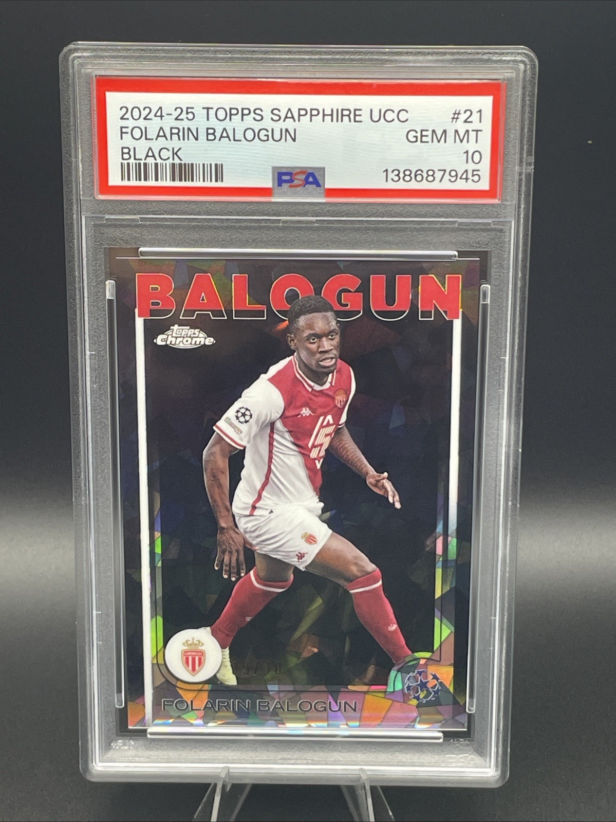 2024-25 Topps Chrome Sapphire Folarin Balogun BLACK /10 PSA 10 USMNT ULTRA RARE