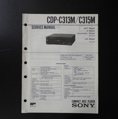 Original Sony CDP-C313M/C315M CD-Player/Wechsler Service Manual S28