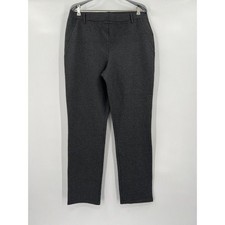 Quince Womens Charcoal Gray Ultra-Stretch Ponte Pant Straight Leg S Petite 28"