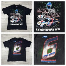 VTG Mark Martin T-Shirt Men’s XL Nascar Terminator Double Sided 90s MADE IN USA