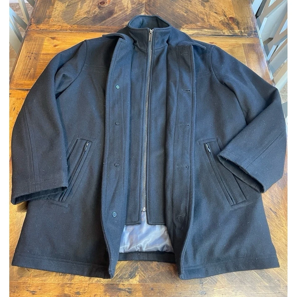 Abrigo de lana Johnston & Murphy para hombre talla grande Foto 2 de 4