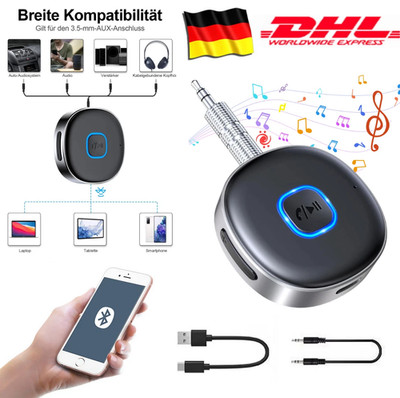 Mohard AUX Bluetooth Adapter Auto   5.3 Empfänger, Freisprechen, 16hSpielzeit DE