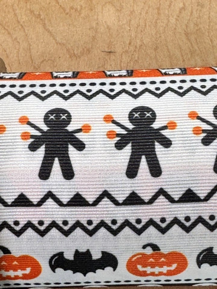 Spooky Stitch Grosgrain Ribbon Halloween 3" X  5 Yards Tombstones  Voodoo Dolls - Image 2 of 4