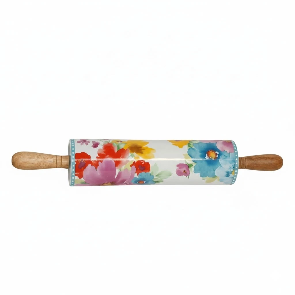 The Pioneer Woman Rolling Pin Breezy Blossom Ceramic Floral Print Wooden Handles
Opens in a new wind