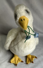Lou Rankin Garth the Duck Stuffed Animal Blue Flowers Dakin Applause 11"-PREOWN