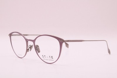 NEW STATE OPTICAL HIROSAKI AMETHYST PURPLE GUNMETAL AUTHENTIC EYEGLASSES 52-21