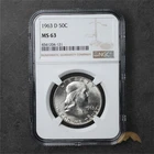 1963-D Franklin Silver Half Dollar 50c - NGC MS63 - Denver