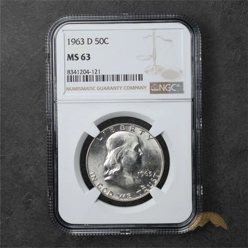 1963-D Franklin Silver Half Dollar 50c - NGC MS63 - Denver