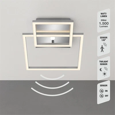 Deckenleuchte Telefunken Frame LED 17W Sensor Deckenlampe Schwenkbar Chrom-Alu - Bild 1 von 4