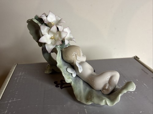 Lladro 6787 Dreaming On Dew Drops New With The Original Box Absolutely Stunning - Picture 5 of 12