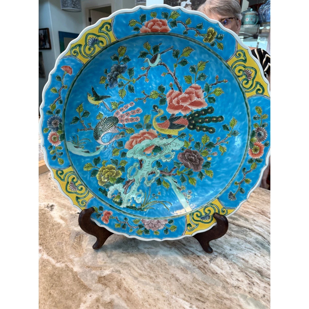 陶瓷多色1940 年后中国风盘子| eBay