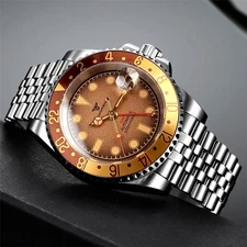 Tandorio NH34A 200M Waterproof 40mm Brown Dial NH34 GMT Automatic Dive Watch