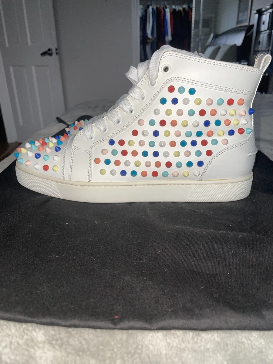 Christian Louboutin High Top Colorful Spikes Men Shoes