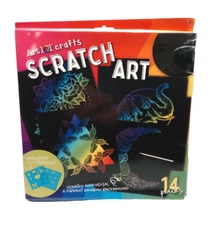 Art 101 Crafts: Scratch Art Kit (Paper & Stencils 14 Pieces) Make Offer.