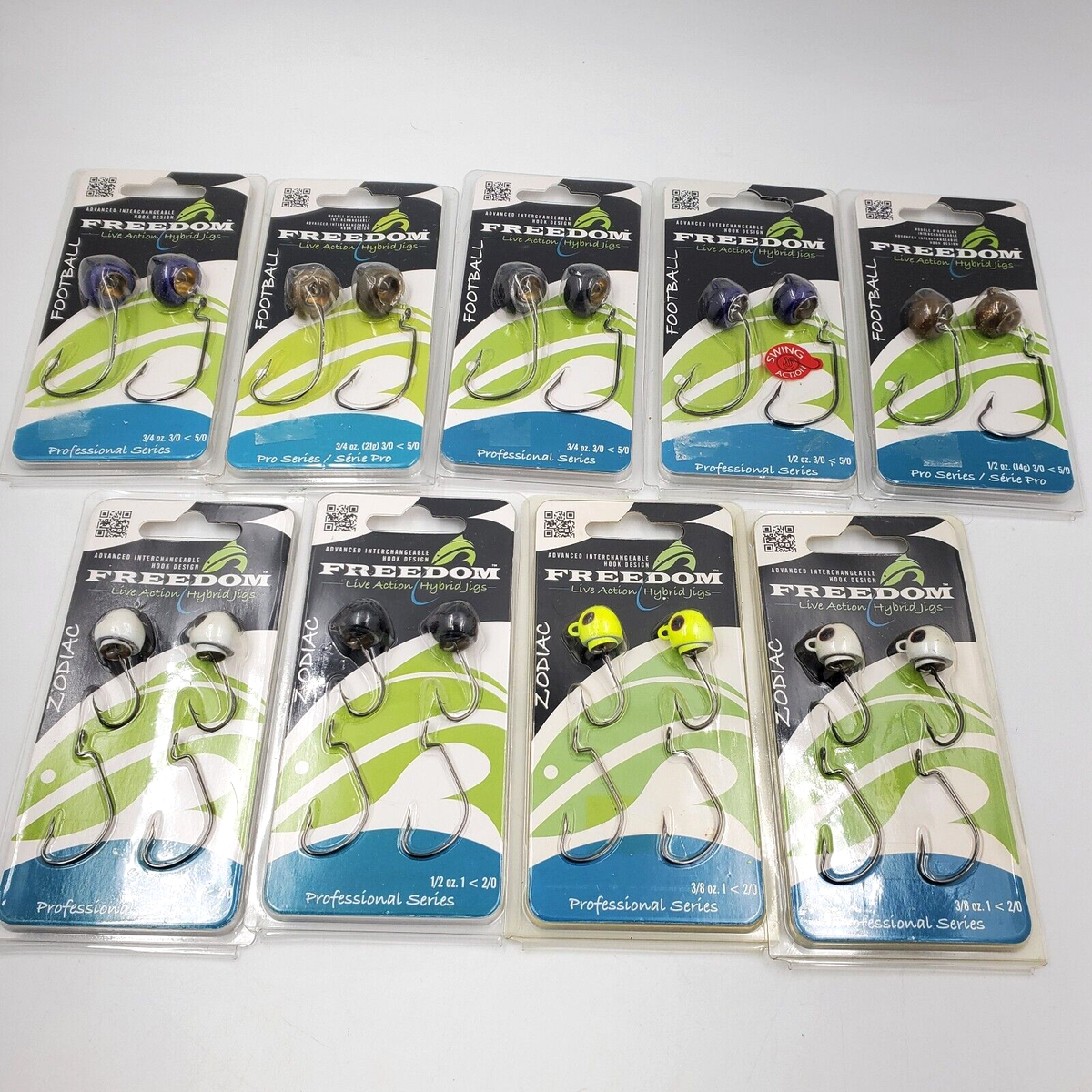 Freedom Tackle Live Action Football Or Zodiac Hybrid Jigs 2 Count
