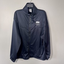 USA Olympic Team Committee Mens XL Soft Shell Jacket Black Full Zip. Made In USA