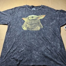 Star Wars The Mandalorian The Child Baby Yoda Mens L Black Fade NWT