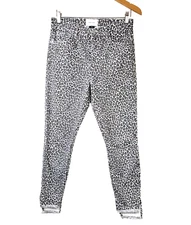 Current Elliot Womens 28 High-Waisted Stiletto Snow Leopard Skinny Jeans Raw Hem