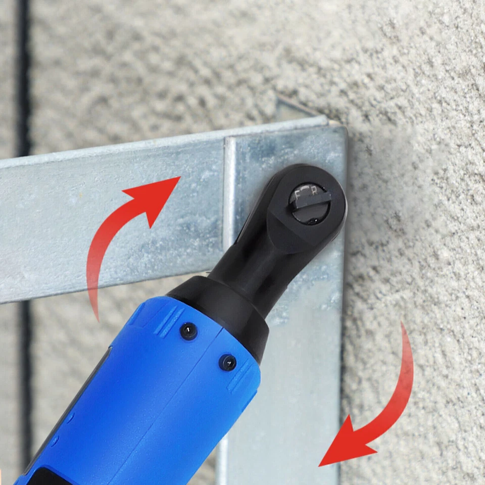 3/8'' Electric Cordless Ratchet Right Angle Wrench Tool Set + 2 Battery 175Nm - Image 3 of 4