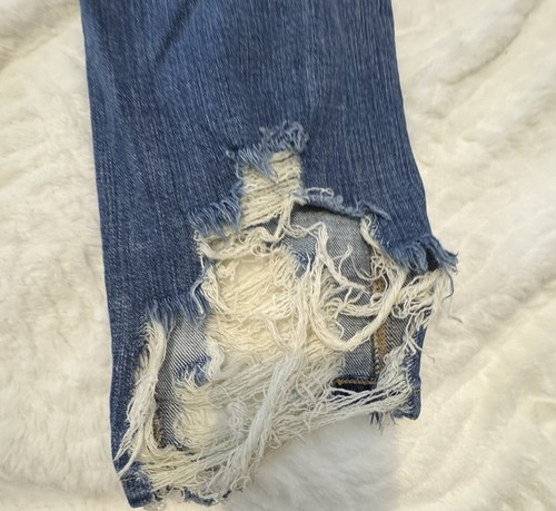 HARPER Overalls Womens MEDIUM Denim Bibs Stretch Distressed Medium Wash - Picture 12 of 16