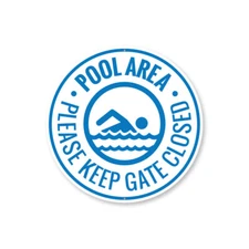 Pool Area Gate Sign, Home Decor Metal Sign
