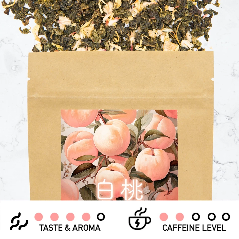 Leafmessage Tea - White Peach Jasmine Oolong Loose Leaf Floral Tea 白桃茉莉烏龍 85g - Image 3 of 4