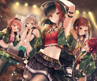Anime bang dream group of women ran mitake aoba moca Custom Gaming Mat Desk
