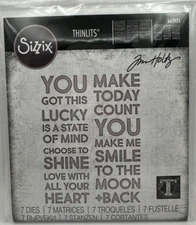 Sizzix Tim Holtz Thinlits 7 Dies 665925 BOLD TEXT#2