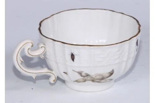 Meissen Porcelain Fruit, & Bugs Tea Cup & Saucer 1740 - Picture 8 of 18