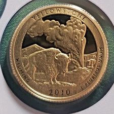2010 S Yellowstone Quarter Proof from US Mint Proof Set America The Beautiful