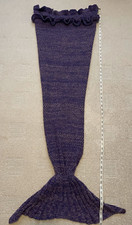 Purple Knitted Mermaid Tail Blanket