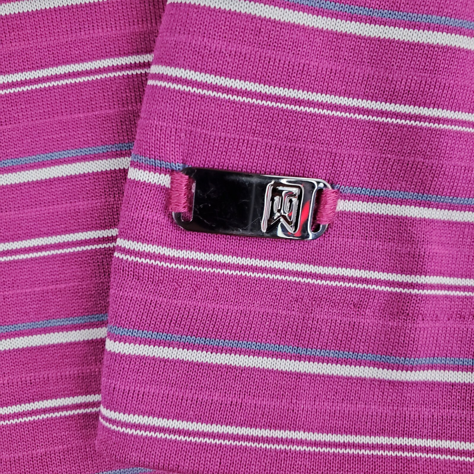 NIKE Tiger Woods Pinehurst XL Magenta Striped Golf Shirt image 7