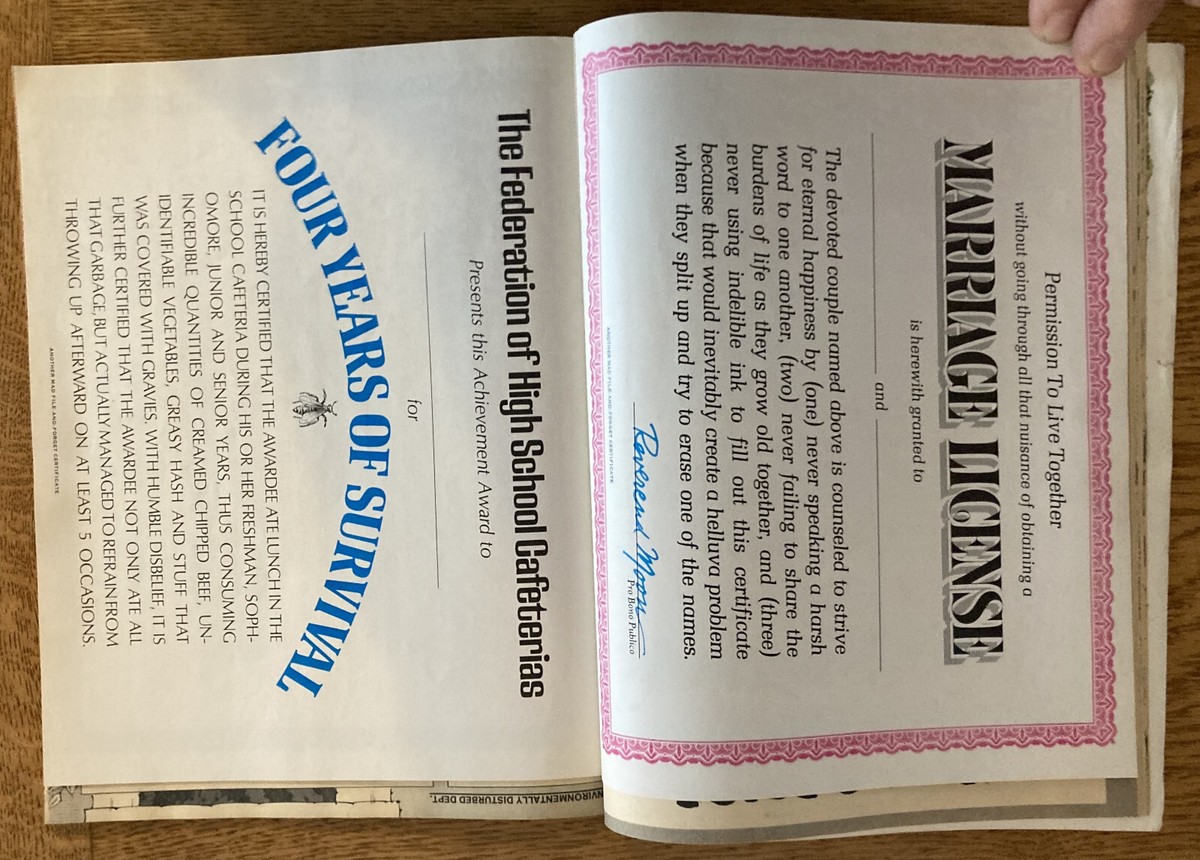 Vintage MAD Magazine SPECIAL No. 22 Featuring Diplomas