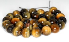 12MM YELLOW TIGER EYE GEMSTONE GRADE AA ROUND LOOSE BEADS 7inch