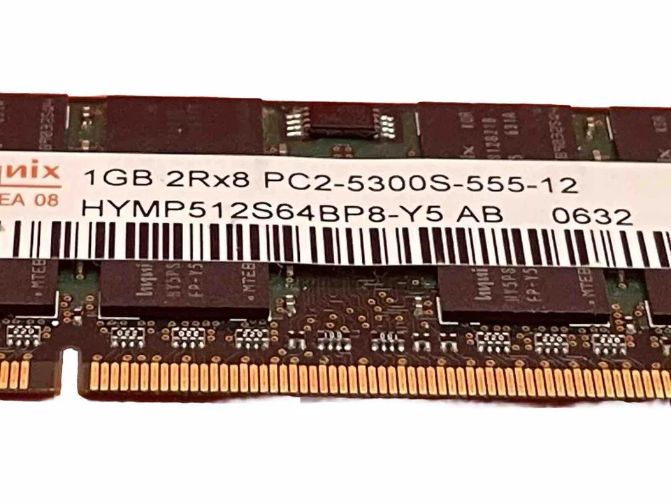 Hynix, 1GB, DDR2 RAM, PC2-5300S, 200Pin, Sodimm, HYMP512S64CP8-Y5 Ab-T.m - Imagen 2 de 3