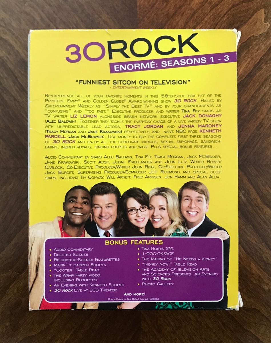 30 Rock: Seasons 1-3 Box Set [DVD] - DISCS LIKE NEW - NEVER PLAYED