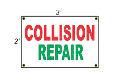 2x3 COLLISION REPAIR Red White & Green Banner Sign NEW Discount Size & Price