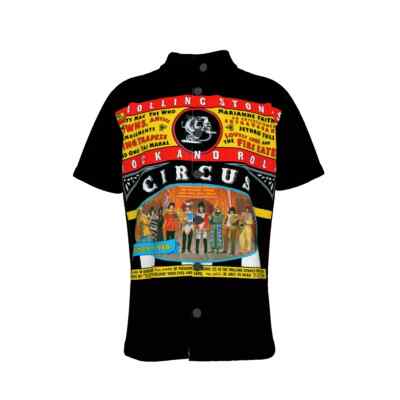 Rock and Roll Circus Button Down T-Shirt Retro Vintage Classic Rock Tee Shirt