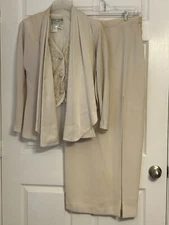 Daymor Couture Vintage Lined Skirt Suit Embellished Lace Beaded Sequin Size 8 