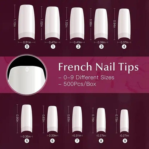 500 sztuk Sztuczna akrylowa końcówka do paznokci Naturalny kolor Pełna pokrywa paznokci P4Y9 w magazynie - Zdjęcie 10 z 14