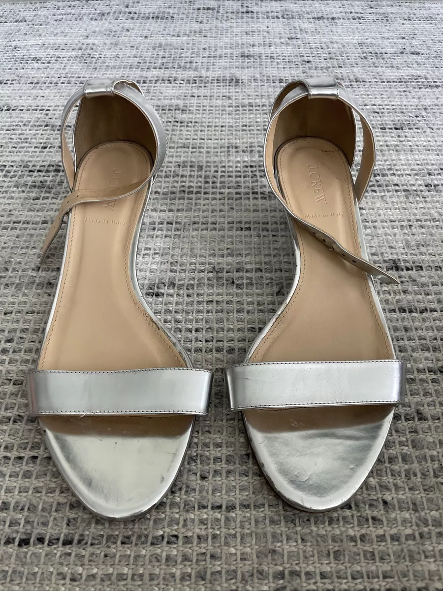 J crew store metallic sandals