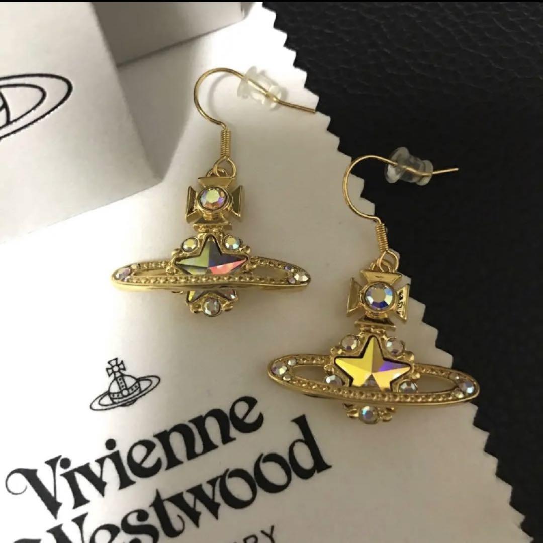 ★Vivienne Westwood★ ORB Logo 6201032Y 02R102 SM Earring Ea Vivienne Westwood Earrings Pierced Shooting Star Orb Gold NO