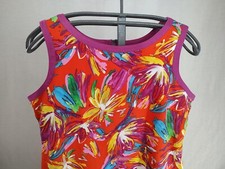 Chadwicks Orange Multicolor Floral Sleeveless Shift Dress Size 14 Exposed Zipper