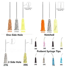 100Pcs Dental Endo Irrigation Needle Prebent Disposable Syringe Tips 25G/27G/30G