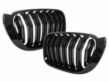 F�r BMW X4 F26 ab 2014-2017 K�hlergrill DOPPELSTEG Schwarz Glanz